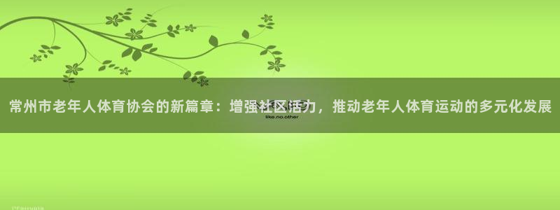 常州市老年人体育协会的新篇章：增强社区活力，推动老年人体育运动的多元化发展